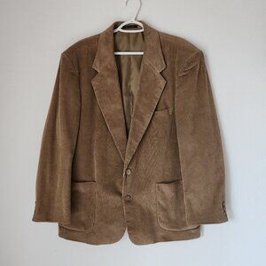 Vintage Members Only Corduroy Sport Coat Blazer Button Lined Cotton Brown